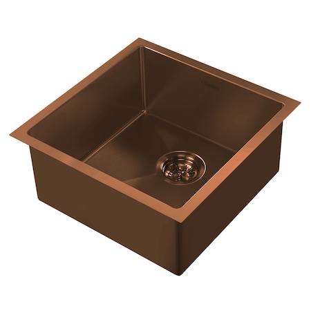 Whitehaus Noah Plus 16 Gauge Sgl Bowl Linen Textured Dual-Mount Sink Set, Copper WHNPL1818-CO